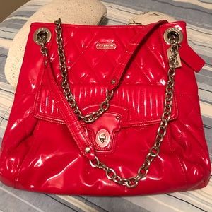 Coach liquid gloss patent leather large bag.